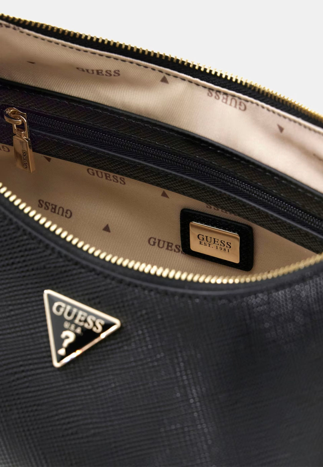 Guess Sac à Main Gilda 3 Compartiments Black