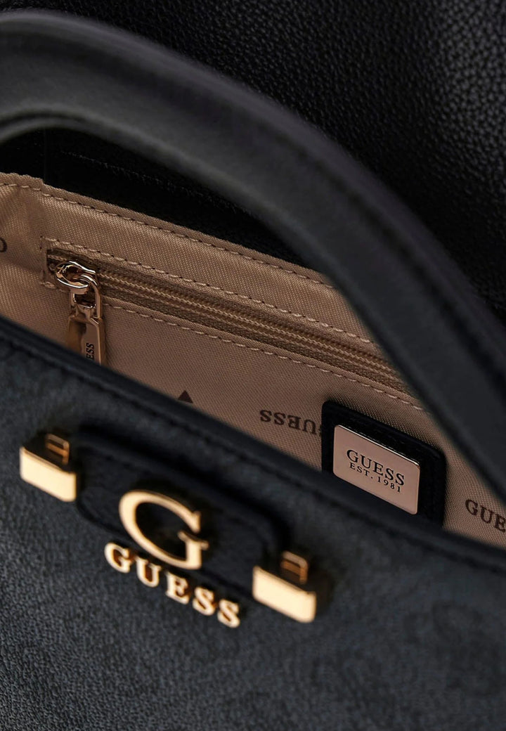 Guess Mala Tote Lindsey Mini Logótipo Carvão