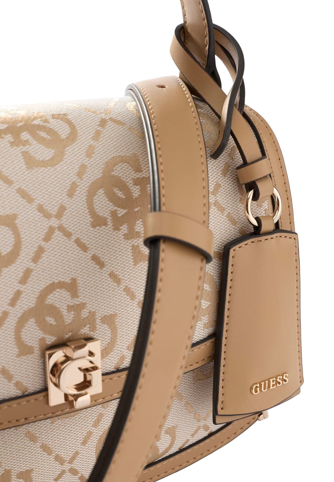Guess Borsa con patta Audrey Monogramme Beige Logo