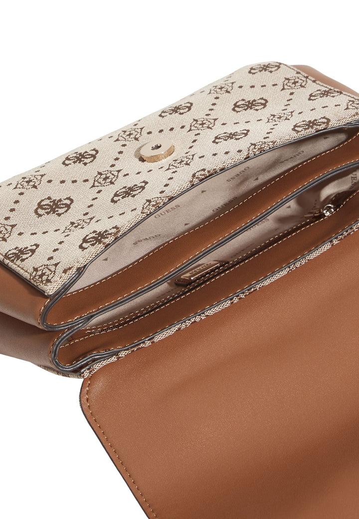 Guess Torba na ramię Melinda Logo Tri Com Latte Logo