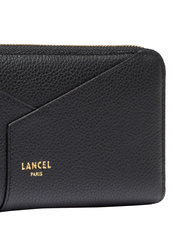 Lancel Enveloppe Long Zippered Leather Wallet Black