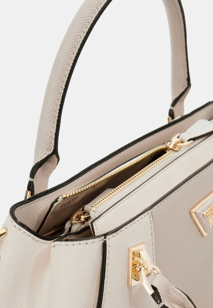 Guess Borsa a tracolla Bramina Small Satche Off White/Taupe