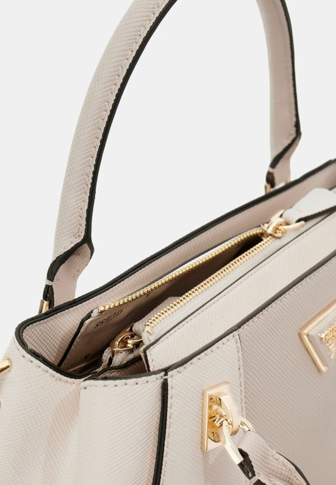 Guess Borsa a tracolla Bramina Small Satche Off White/Taupe