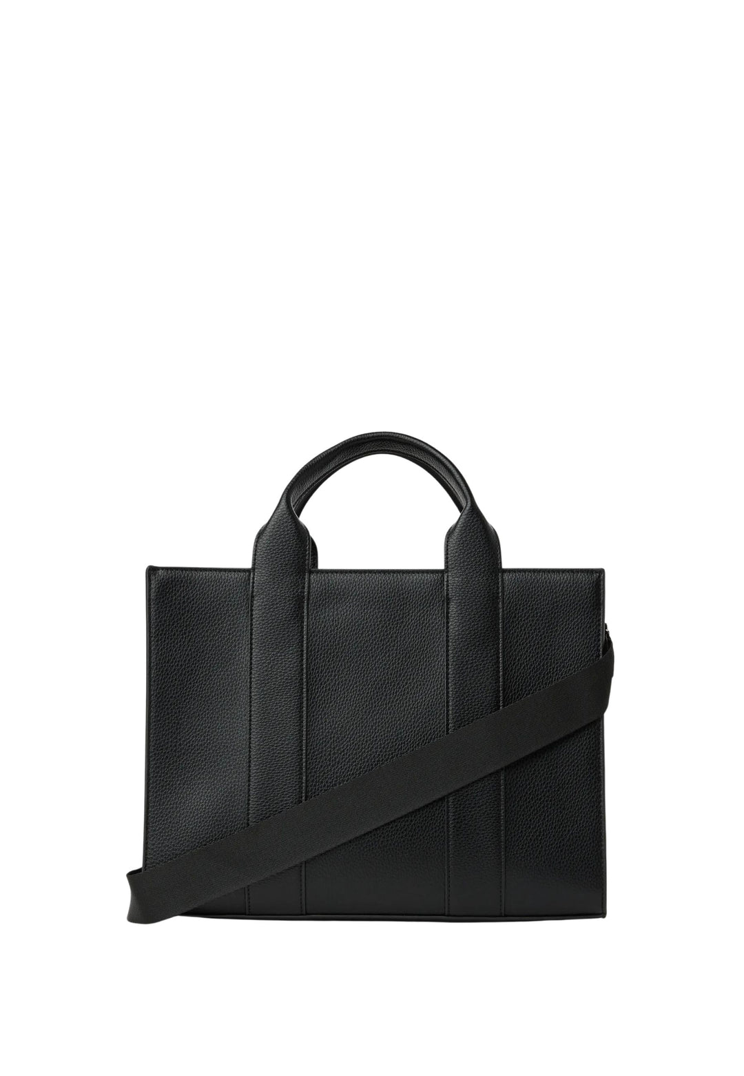 Karl Lagerfeld firkantet tote i hvidt og sort kornet læder