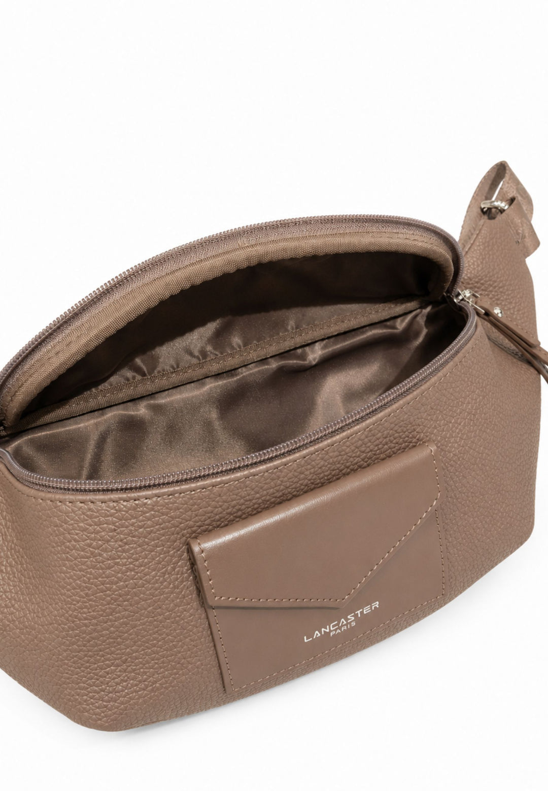 Lancaster Maya Double KBA Zippered Belt Bag Brown Leather Trim