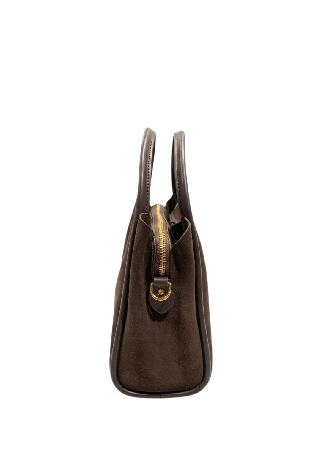Lancaster Medium Magnetic Handbag Suède Ida Brown