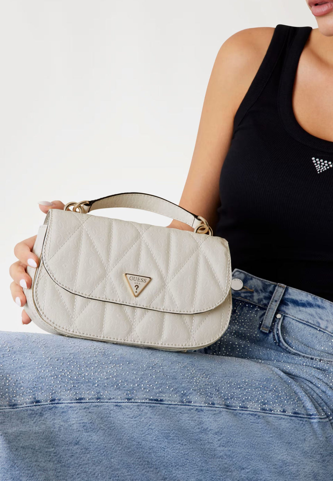 Guess Schëllerbeutel Betula Satchel Off White
