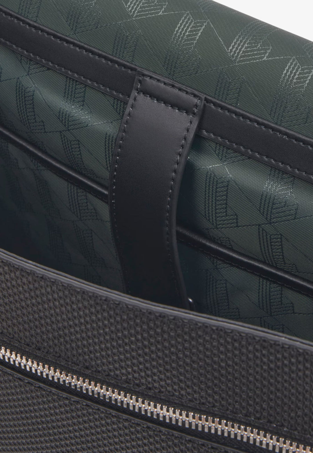 Lacoste Stor Chantaco messenger taske i læder Sort