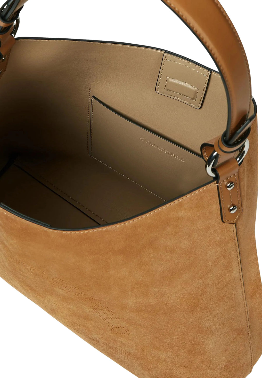 Karl Lagerfeld Hobo-Tasche aus Wildleder in Karamell