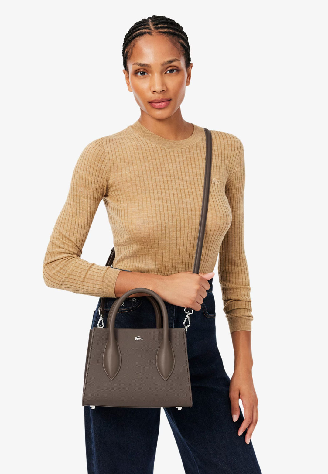Lacoste Bolso de mano Daily City Marrón Oscuro