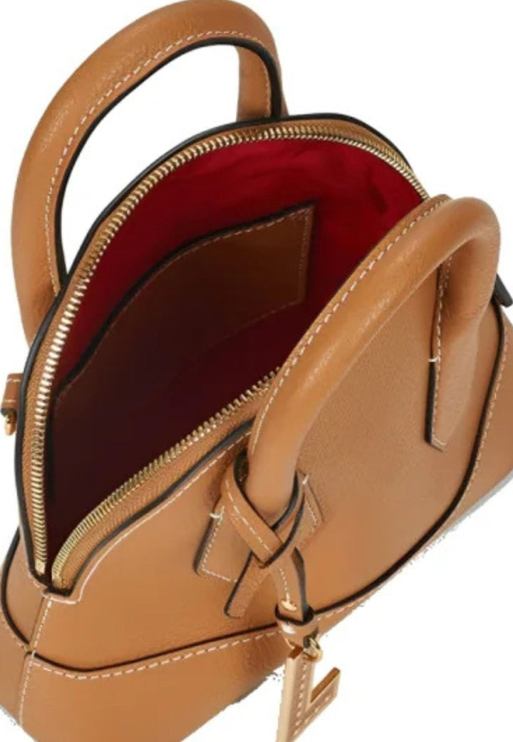 Lancel Belleville Mini Bag Bugatti Leather Camel