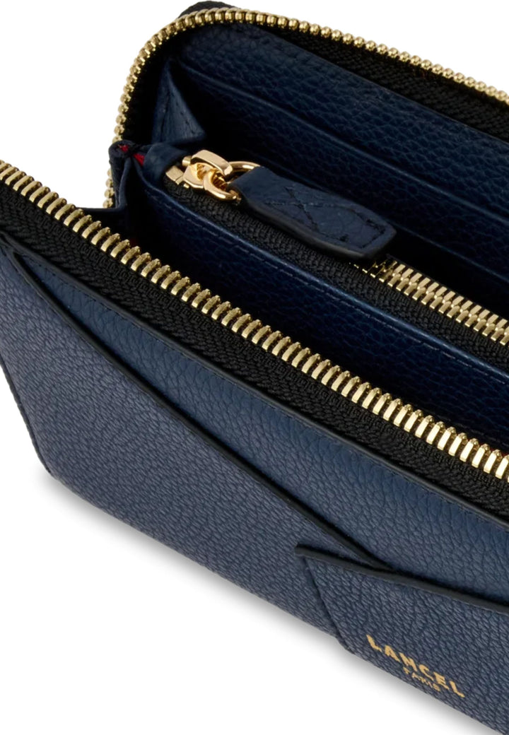 Lancel Enveloppe Portafoglio Con zip Pelle Blu Navy Ultra