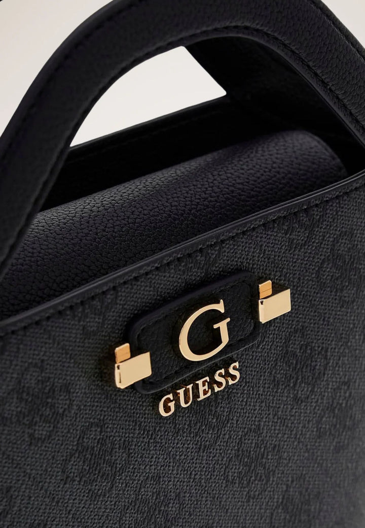 Guess Mala Tote Lindsey Mini Logótipo Carvão