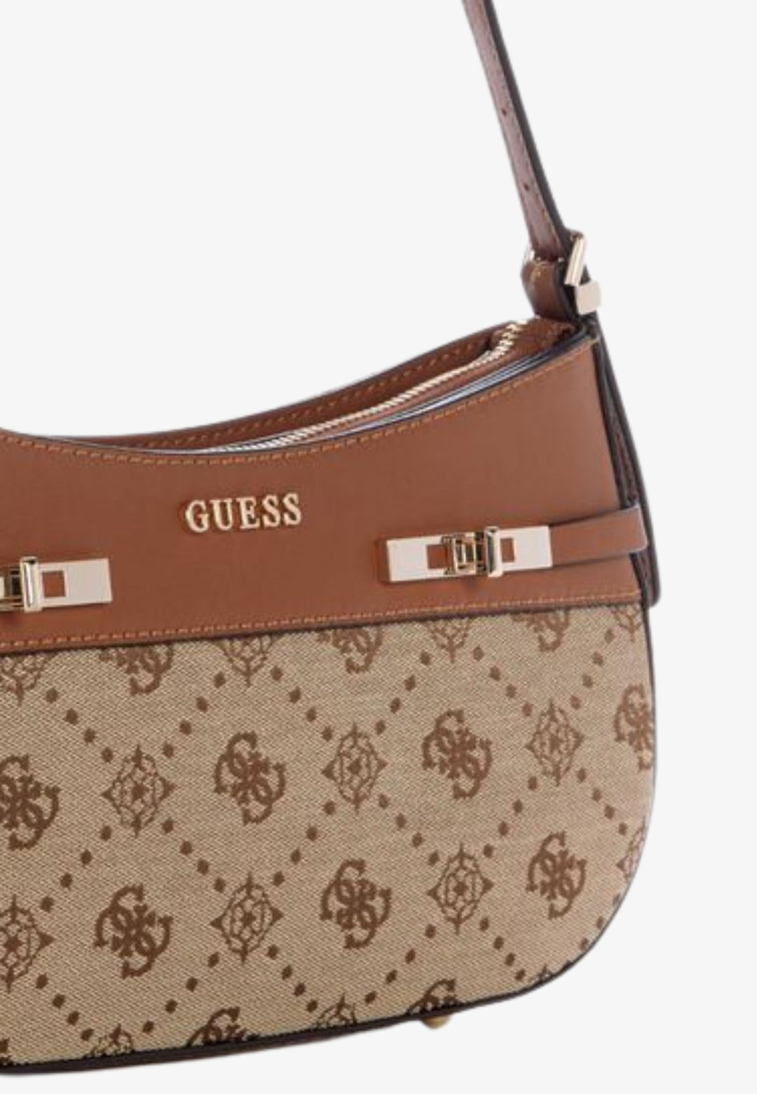 Guess Torba na ramię Melinda Logo Tri Com Latte Logo
