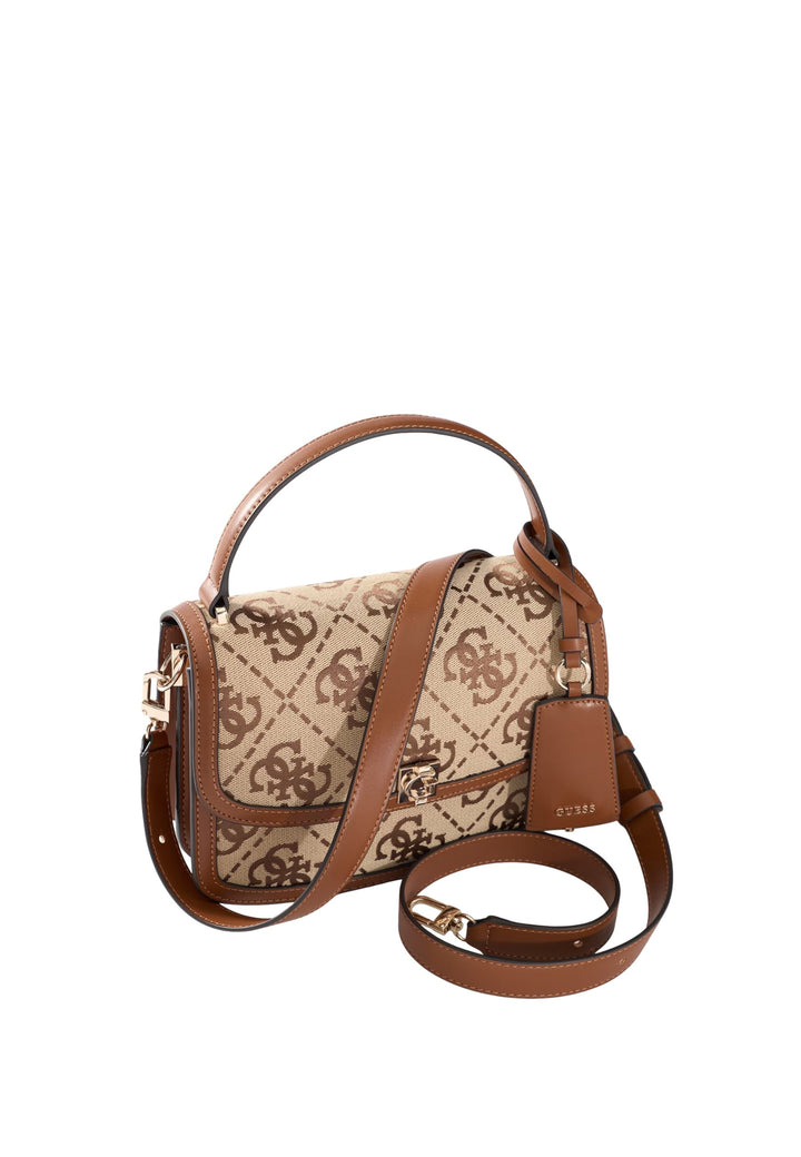 Guess Taske med klap Audrey Monogramme Latte Logo