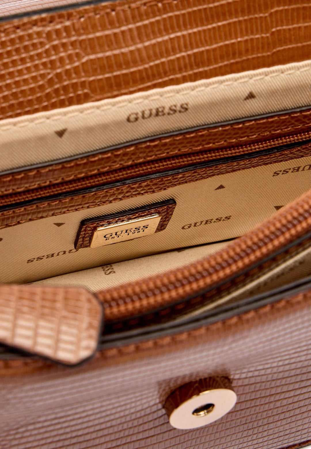 Guess Borsa a tracolla Anadela 3 Comp Satch Cognac