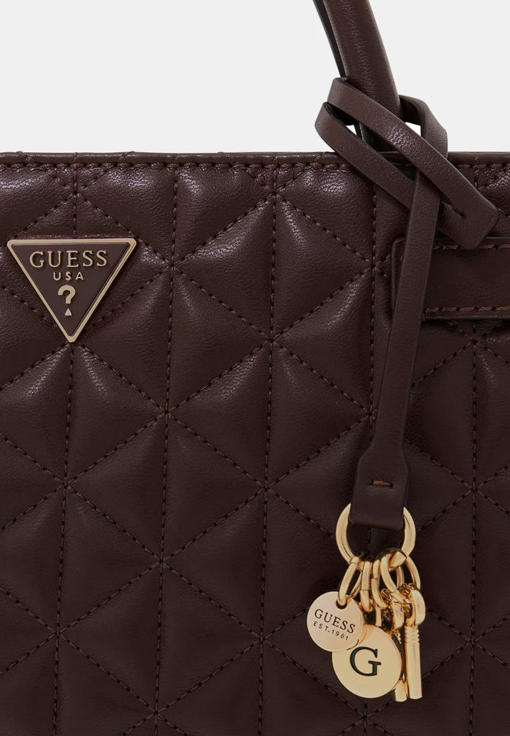 Guess Sacs à main matelassé Paisleigh Espresso QG988306