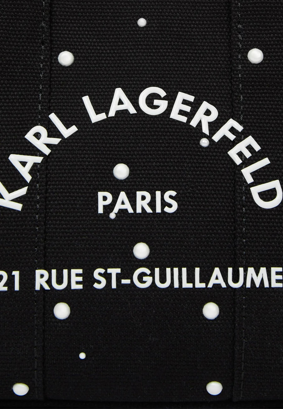 Karl Lagerfeld Mini fyrkantig shoppingväska i bomull med pärlor