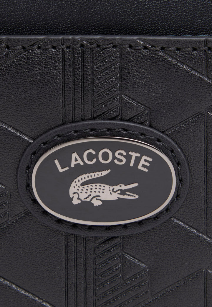 Lacoste Sacoche monogramme en cuir Noir