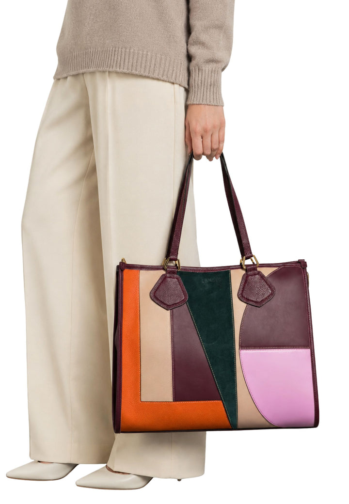 Lancel Jour Cabas Zippé L Cuir Multicolore