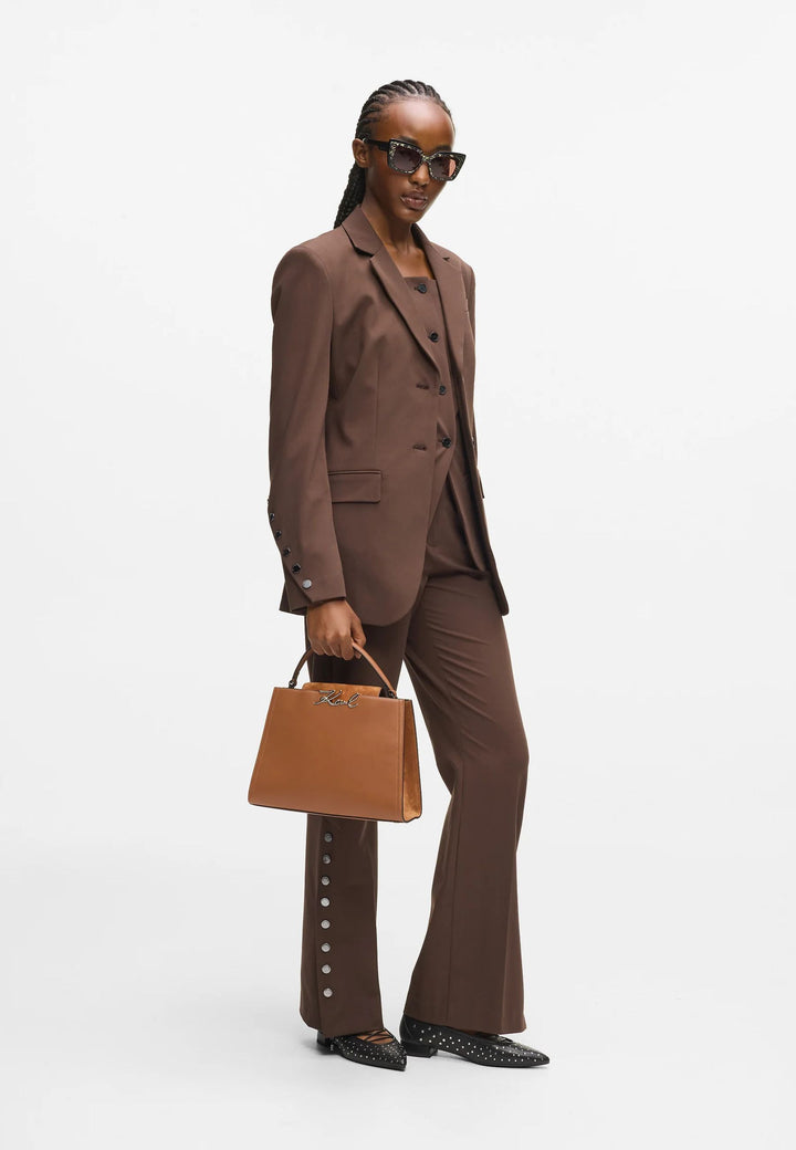 Karl Lagerfeld K/Signature Top Handle Bag Dark Tan