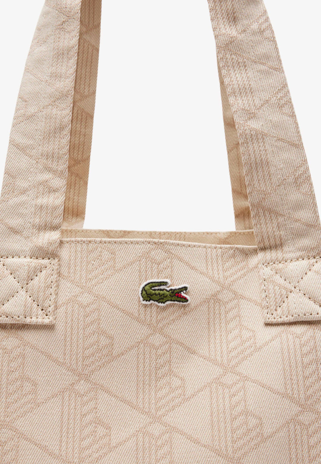 Lacoste Torba Tote XL Summer Pack Mono Jaquard Biały