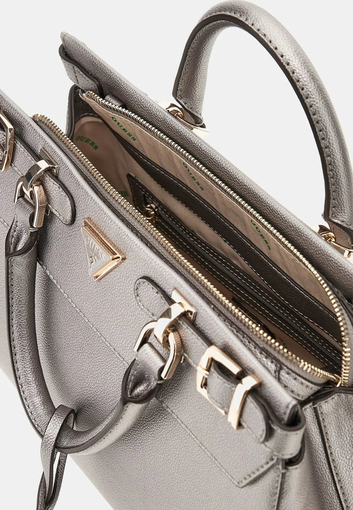 Guess Eco Ali Luxury Satch Crossbody Bag Pewter