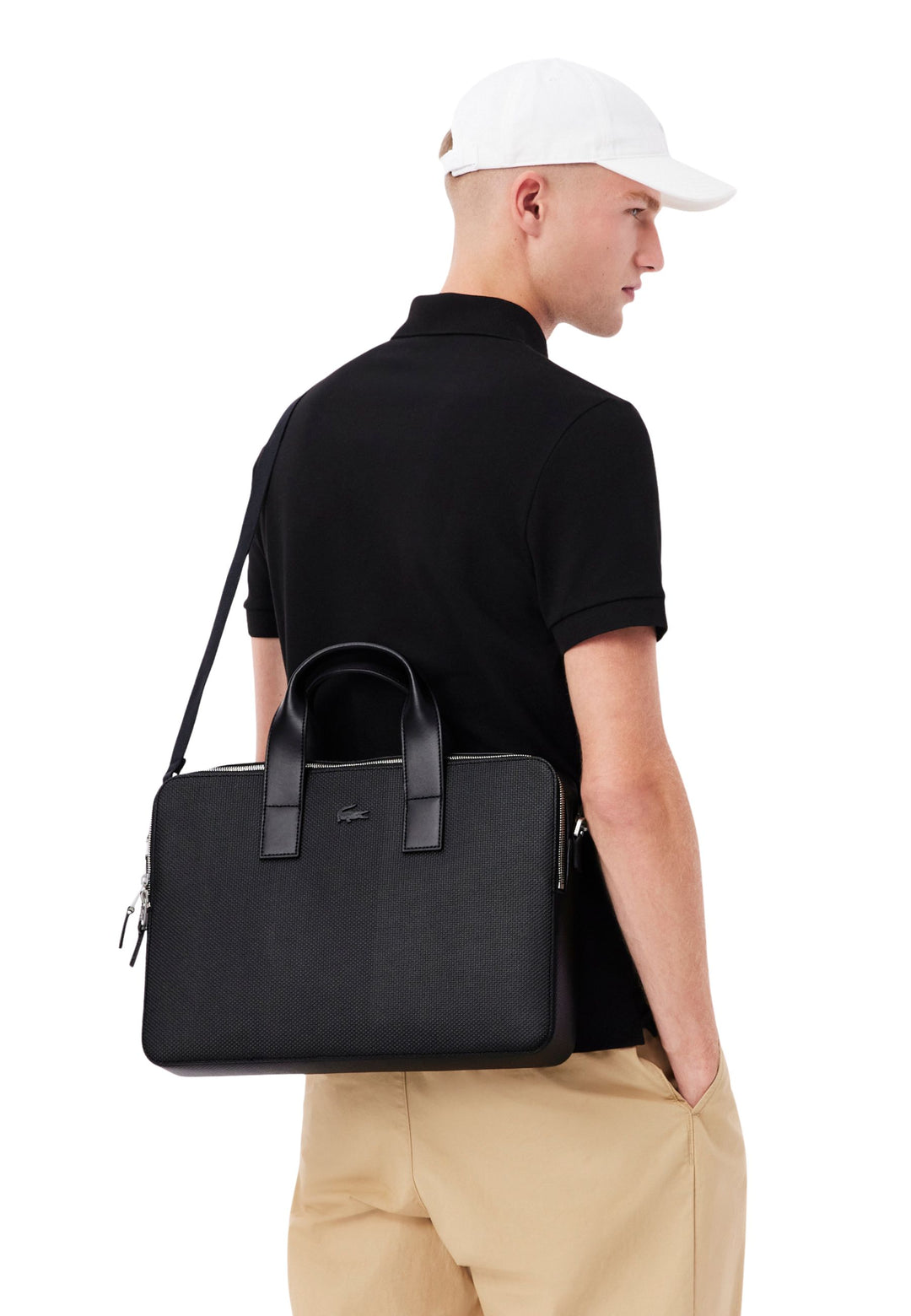 Lacoste Laptoptaske Chantaco i Læder NH2921CE Sort