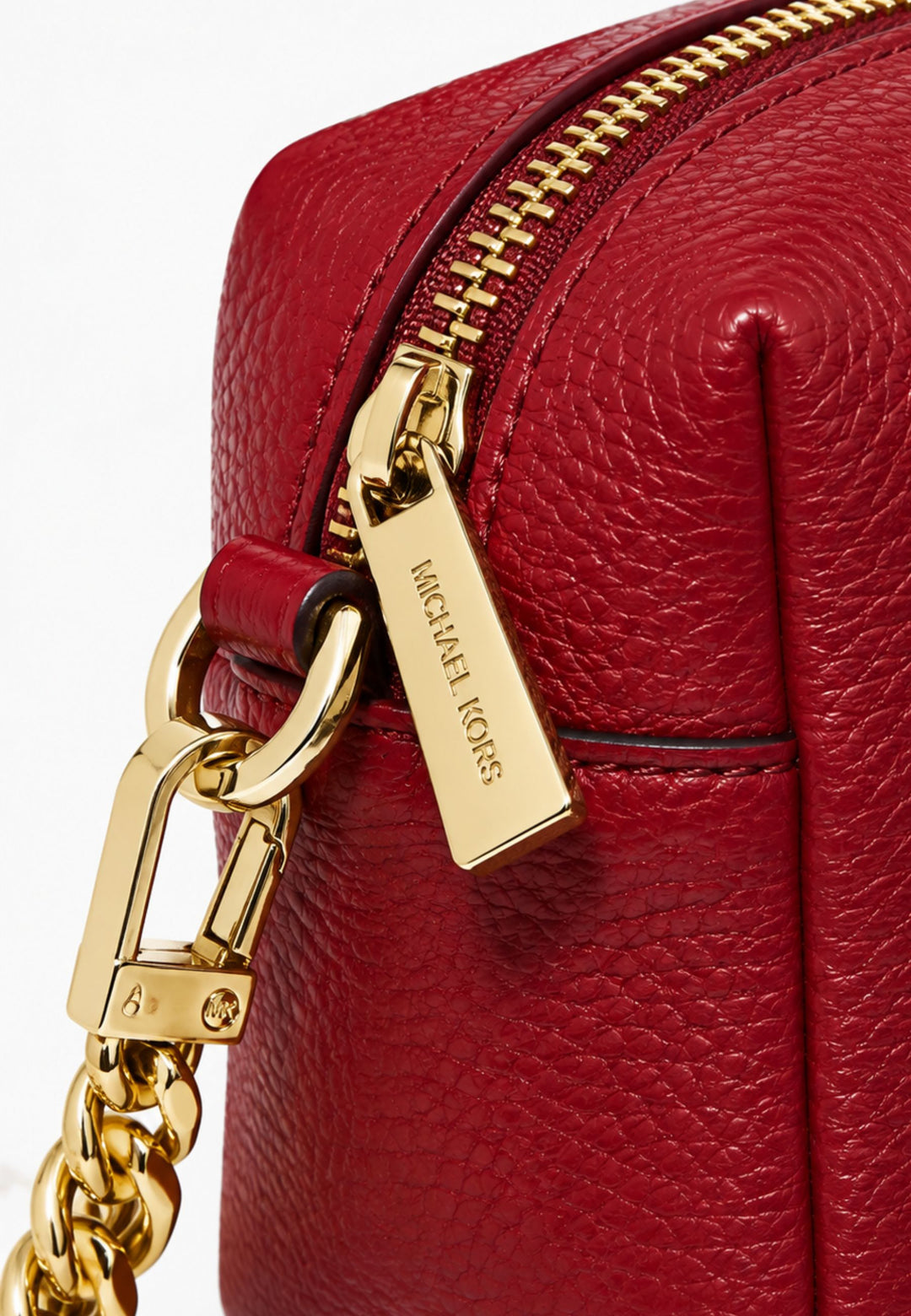 Michael Kors Olkalaukku Nahka Bryant Pieni Pehmeä Punainen