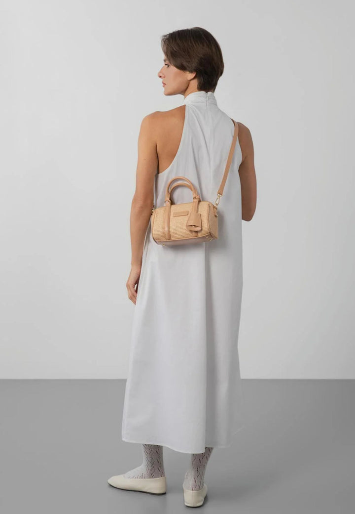Borsa a bauletto Lancaster Mini Osier in pelle naturale
