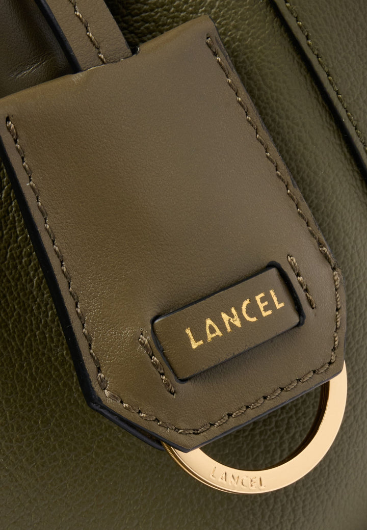 Lancel BCBG Mini-Tasche Bowlingtasche Leder Khaki