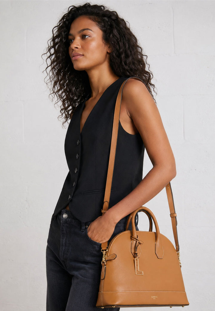 Lancel Belleville Sac Bugatti M Cuir Camel