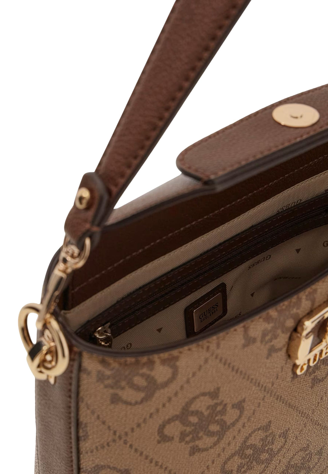 Guess Handtaschen Karnilla Logo Bucket Latte Logo/Braun