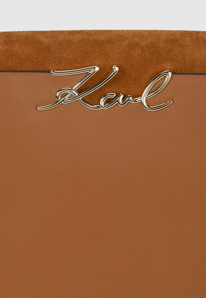 Karl Lagerfeld K/Signature Top Handle Bag Dark Tan