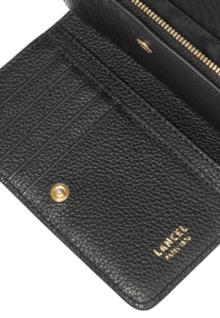 Lancel Enveloppe Portefeuille Rectangulaire Zippé Cuir Noir