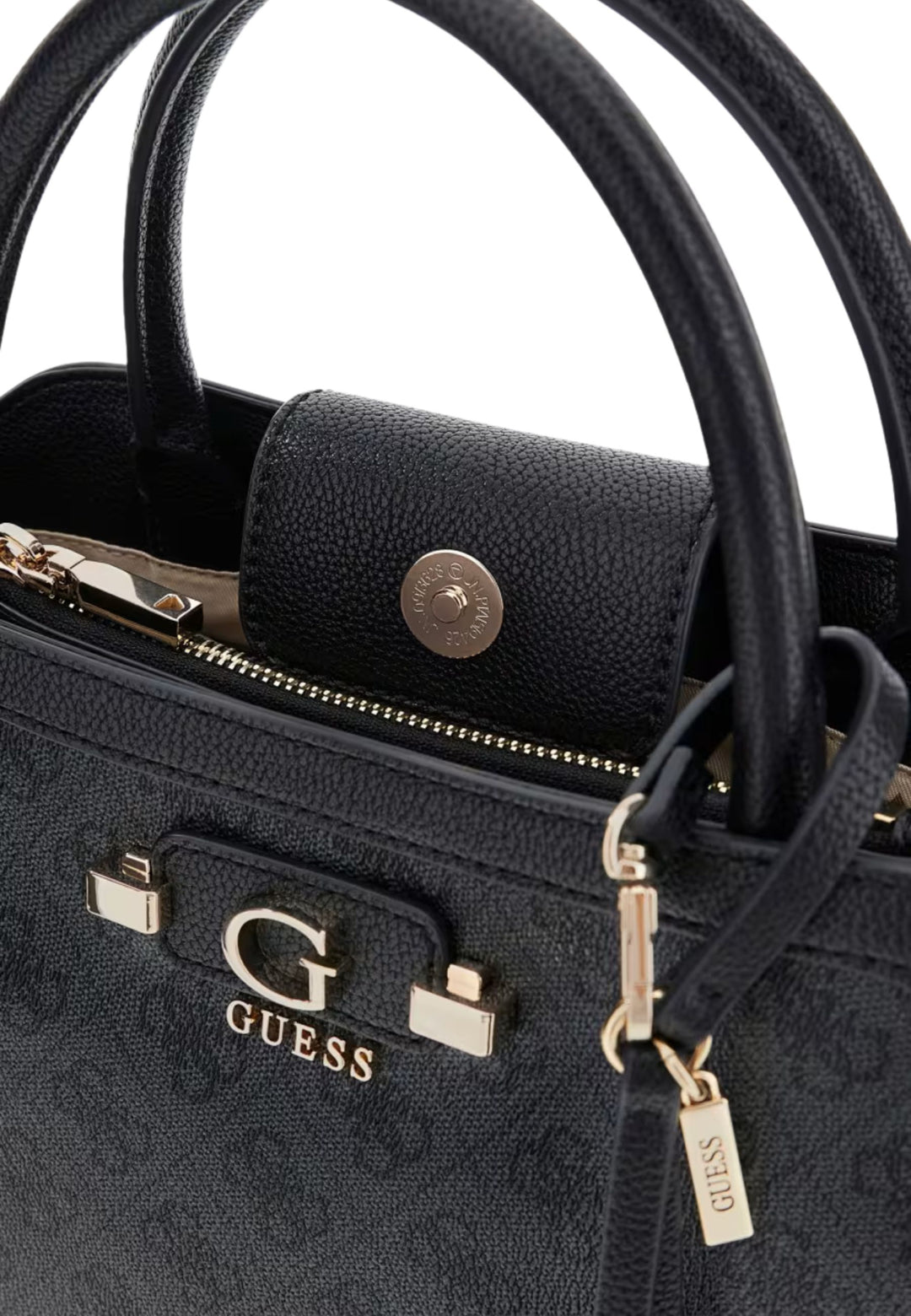 Borsa a mano Guess Lindsey Logo Carbone