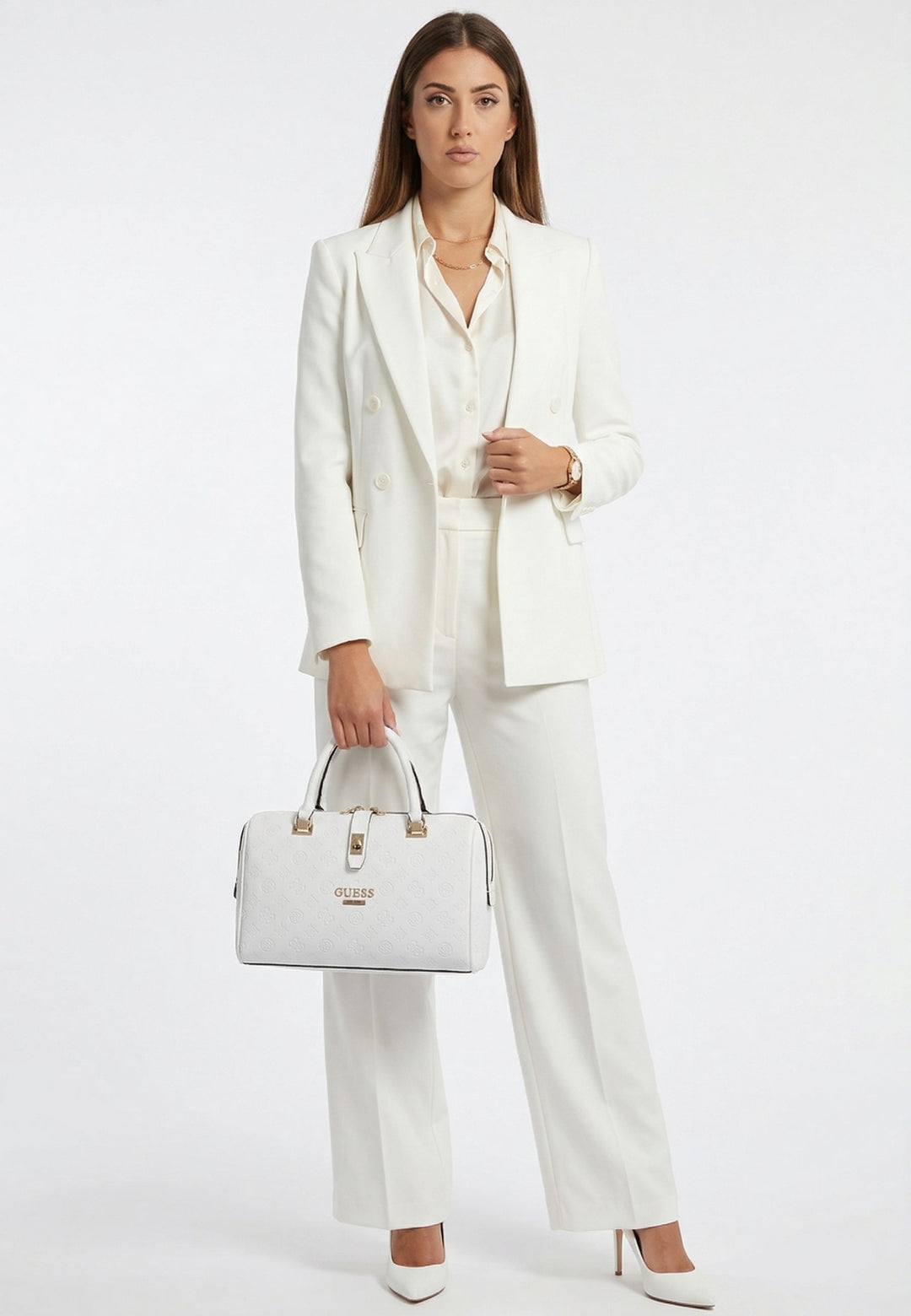 Guess Sac à main Peony Classic Ivoire