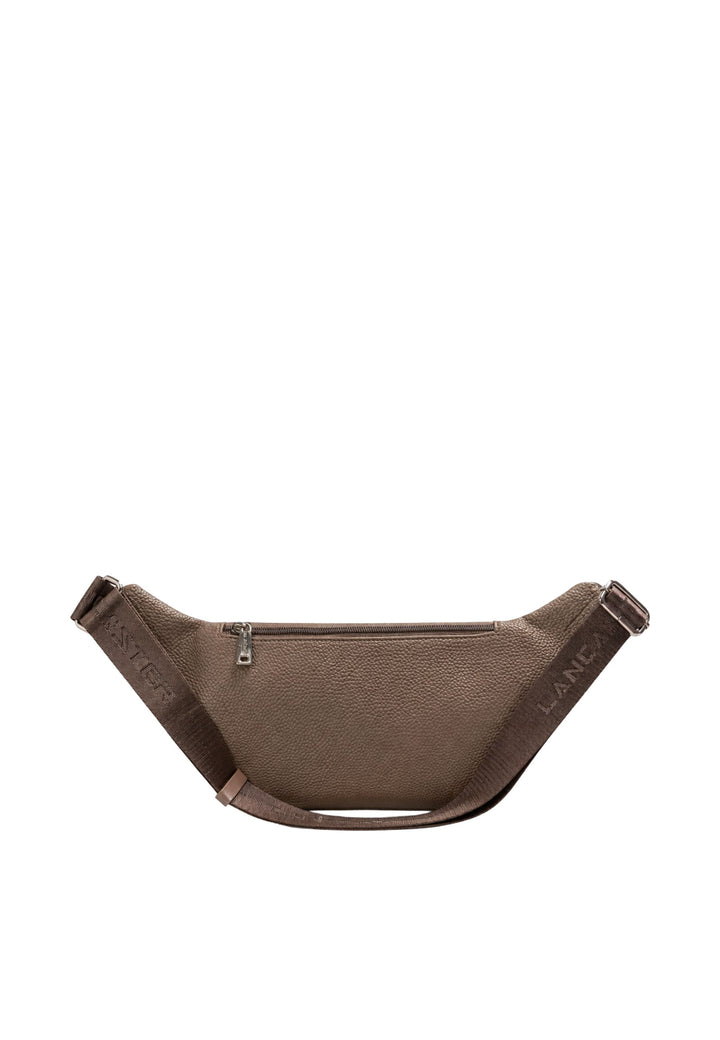 Lancaster Maya Double KBA Zippered Belt Bag Brown Leather Trim
