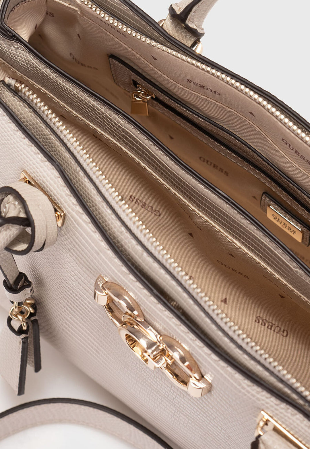 Guess Umhängentasche Anadela 3 Comp Satch Taupe KG962406