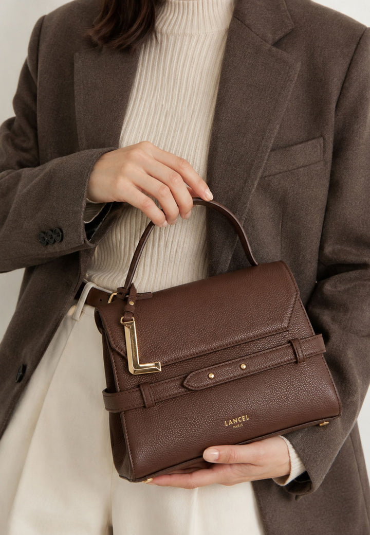 Lancel Faubourg Mala de mão em Couro Coco