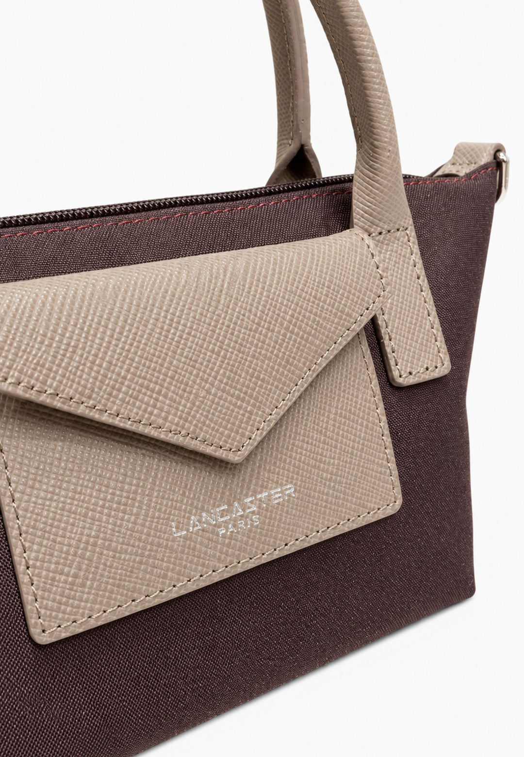 Lancaster Handväskor Smart KBA Läder Bordeaux - Taupe