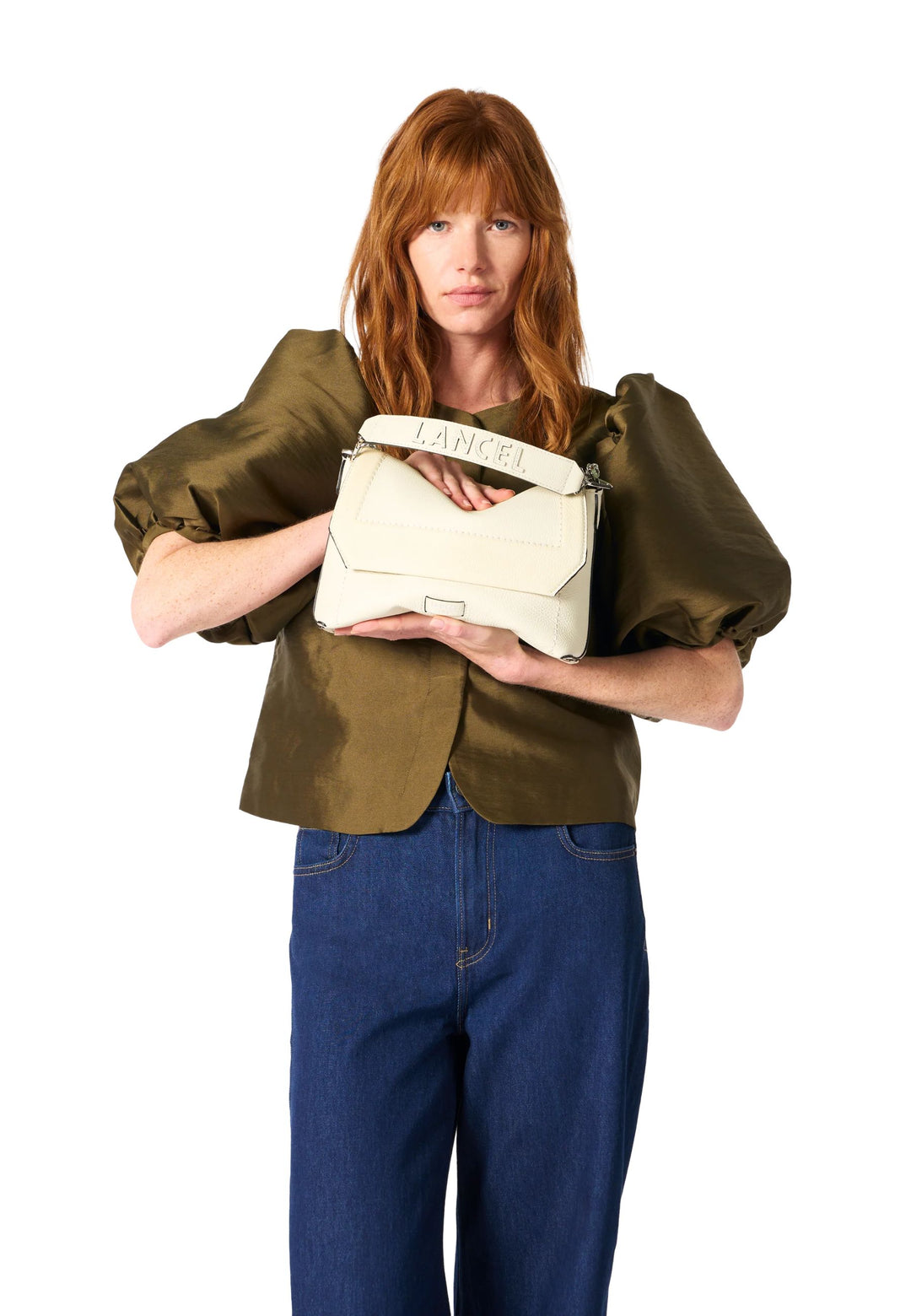 Lancel Ninon Soft M flap taske Neige til kvinder