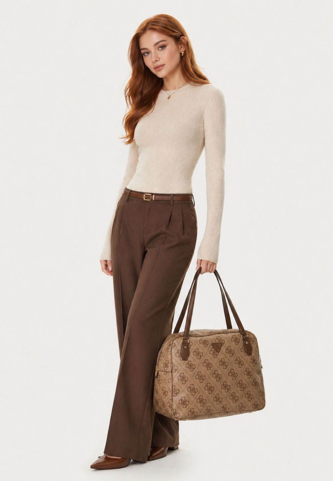 Guess Reisikott Berta Tualettkott Train Latte Logo/Pruun OB8688916