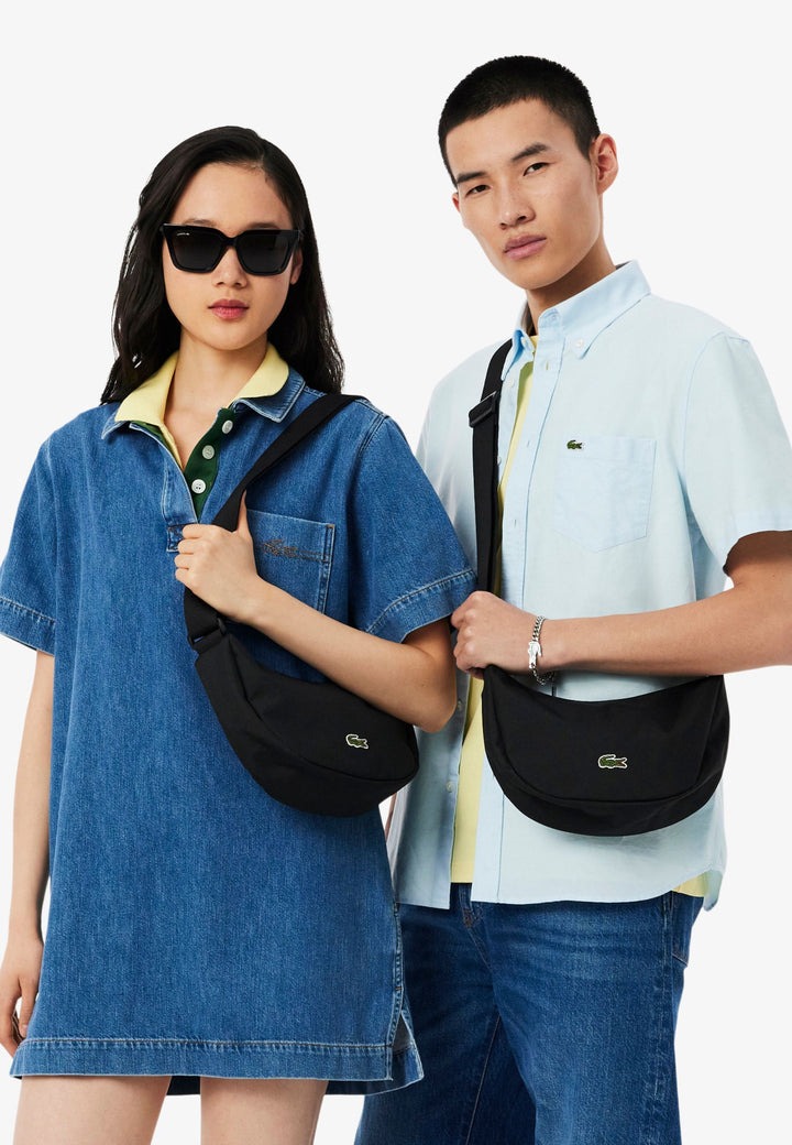 Lacoste Borsa a mezzaluna Neocroc Nero
