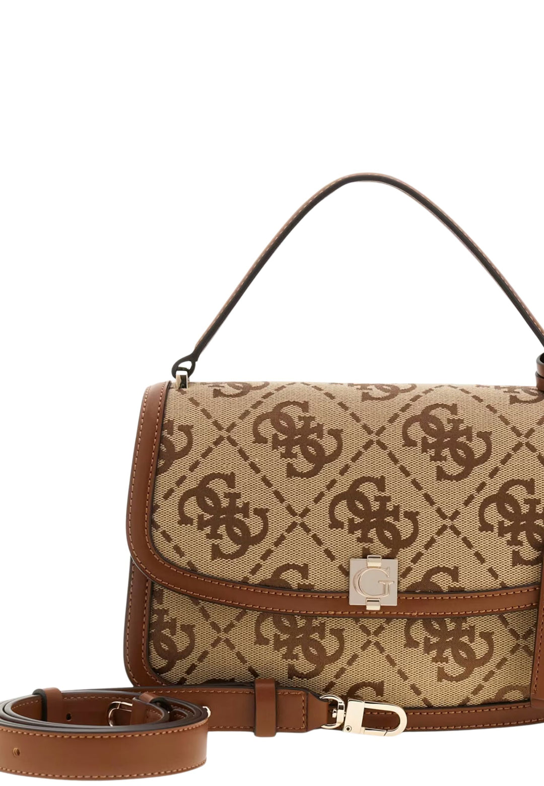 Guess Taske med klap Audrey Monogramme Latte Logo