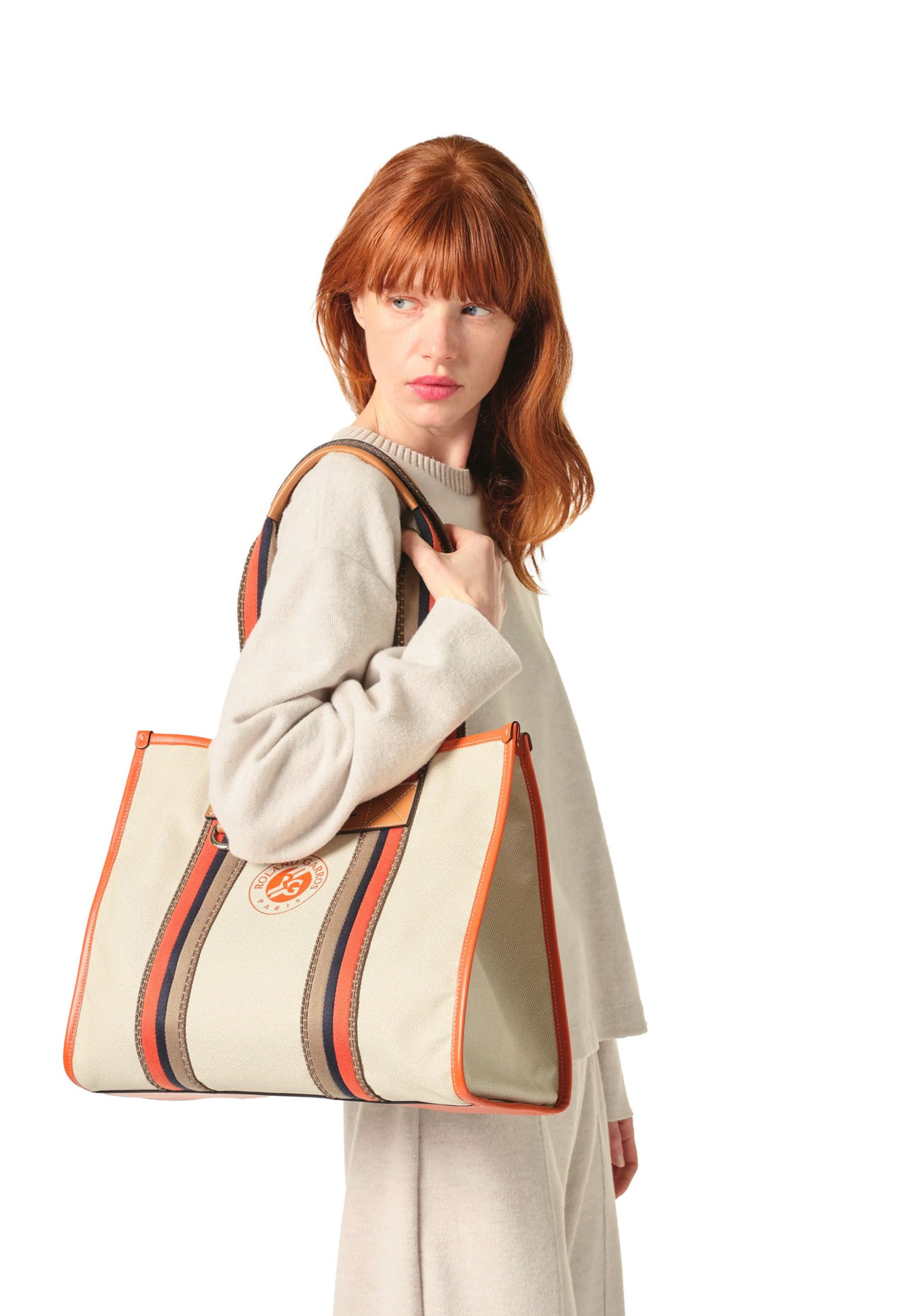 Mala Tote Lancel Roland Garros Natural/Terra Batida Mulher