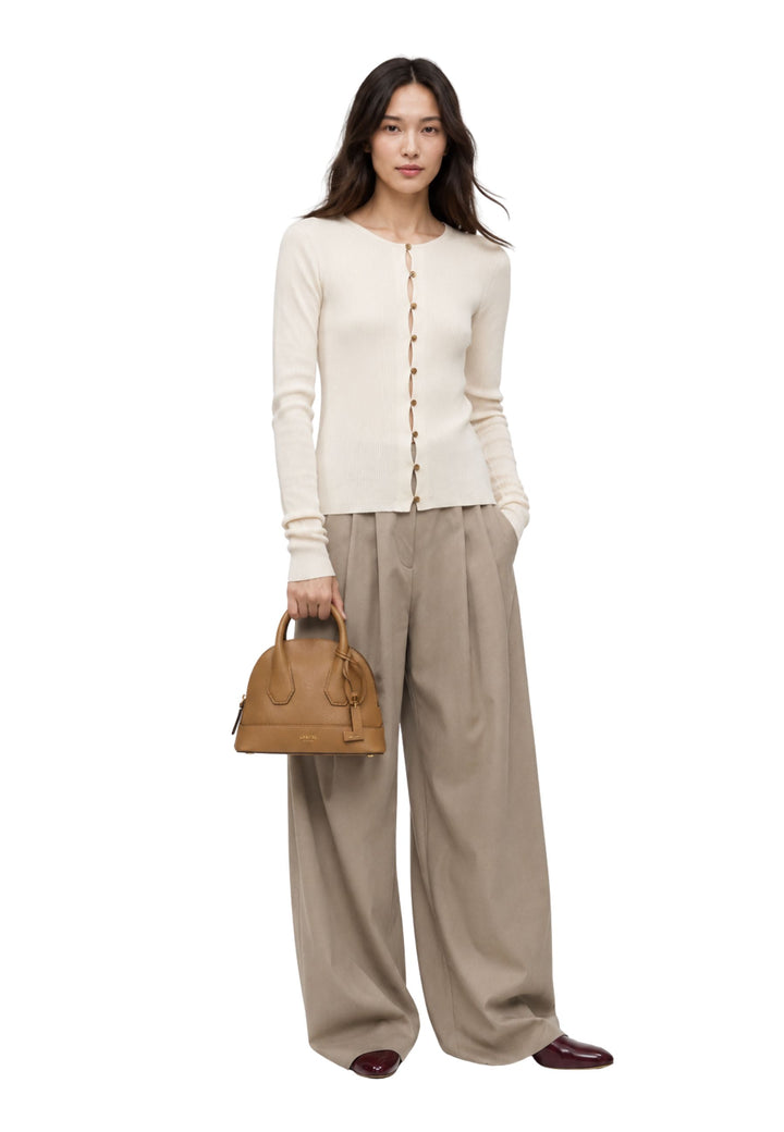 Lancel Belleville Mini Bag Bugatti Leather Camel