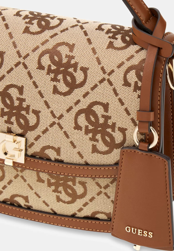 Guess Taske med klap Audrey Monogramme Latte Logo