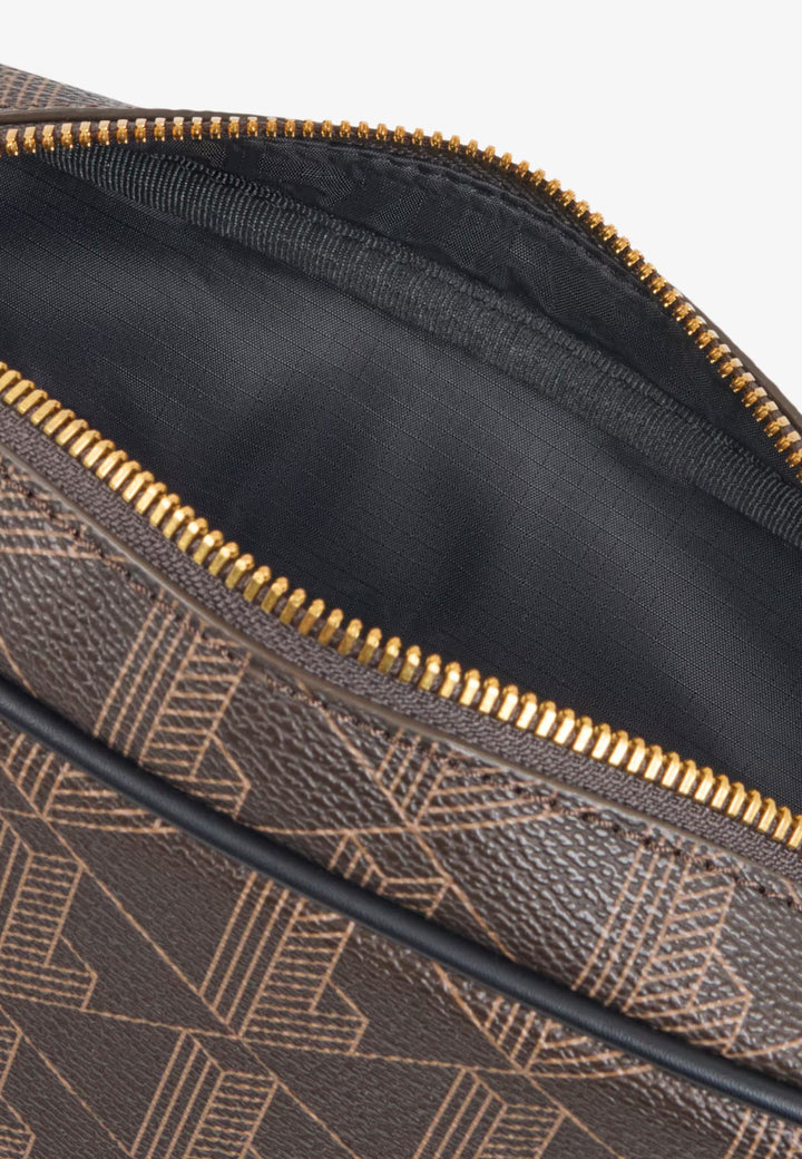 Lacoste Borsa a cartella The Blend Monogramma Nero Shiitake
