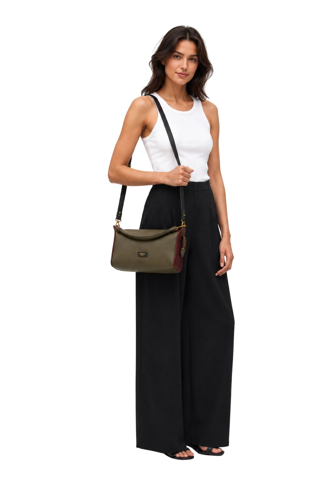 Lancel Louison Hobo kott Lukuga M Nahk Kaki Mitmevärviline